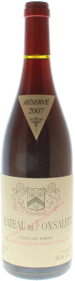 photo 2007 Chateau de Fonsalette, Cotes du Rhone, Rouge