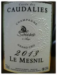 photo Champagne de Sousa Cuvée des Caudalies Grand Cru le Mesnil 2013
