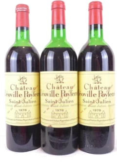 photo 1978 Saint-Julien Château Léoville Poyferré Grand Cru Classé Lot de 3 Rouge Bordeaux