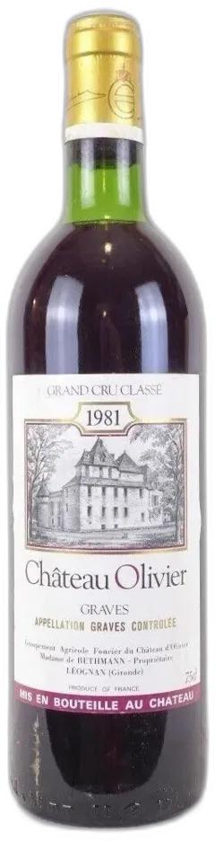 photo 1981 Graves Château Olivier Grand Cru Classé Rouge Bordeaux