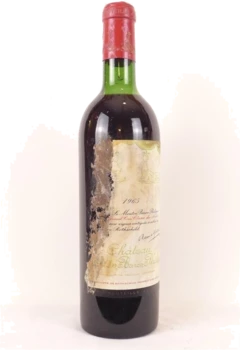 photo 1965 Pauillac Château Mouton Baron Philippe de Rothschild Grand Cru Classé Étiquette Déchirée) Rouge Bordeaux