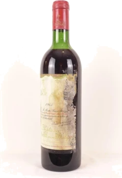 photo 1965 Pauillac Château Mouton Baron Philippe de Rothschild Grand Cru Classé Étiquette Abîmée) Rouge Bordeaux