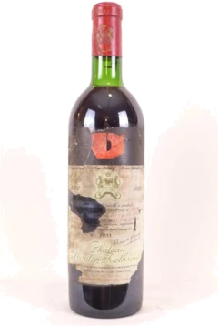 photo 1972 Pauillac Château Mouton-Rothschild Grand Cru Classé Étiquette Abîmée b1 Rouge Bordeaux