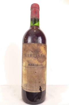 photo 1974 Margaux Château Martinens Étiquette Sale) Rouge Bordeaux