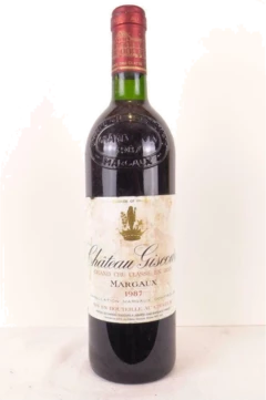 photo 1987 Margaux Château Giscours Grand Cru Classé Étiquette Sale) Rouge Bordeaux