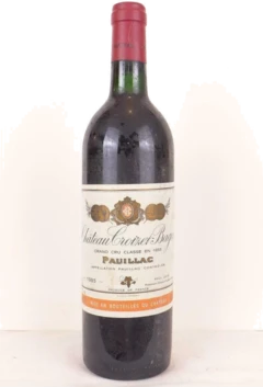 photo 1985 Pauillac Château Croizet-Bages Grand Cru Classé Rouge Bordeaux