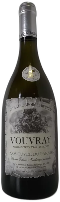 photo Vouvray Moelleux Vieilles Vignes Plus de 60 Ans Cuvée du Paradis 2003 Domaine Georges Brunet