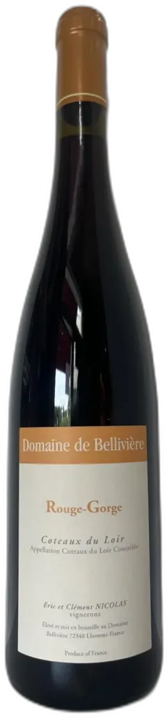 photo du vin Coteaux du Loir Rouge ' Rouge Gorge' Domaine de Belliviere Eric et Clément Nicolas à Lhomme
