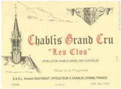 photo 2021 Vincent Dauvissat, Chablis Grand Cru, les Clos