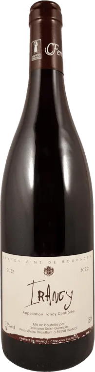vue du vin Domaine Saint-Germain, 2022 a O.p Irancy, Vin Rouge