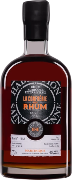 photo Habitation Saint Etienne Extra-Vieux Rhum Agricole de Martinique “la Confrérie du Rhum Double Millésime N°22“ Brun 2016 2017 48 2°