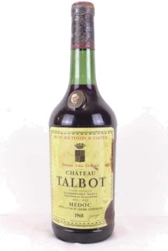 photo 1968 Saint-Julien Château Talbot Grand Cru Classé Étiquette et Capsule Tâchées) Rouge Bordeaux