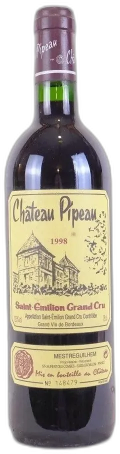 photo 1998 Saint-Émilion Château Pipeau Grand Cru Rouge Bordeaux