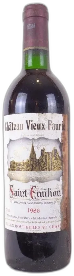 photo 1986 Saint-Émilion Château Vieux Faurie Étiquette Tâchée) Rouge Bordeaux