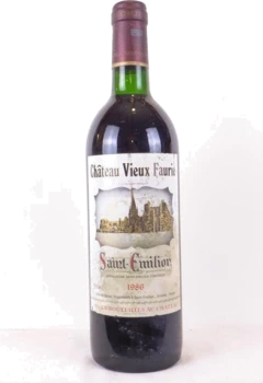 photo 1986 Saint-Émilion Château Vieux Faurie Étiquette Sale) Rouge Bordeaux