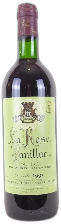 photo 1991 Saint-Émilion la Rose Pauillac Fût de Chêne Rouge Bordeaux