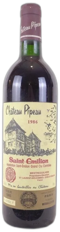 photo 1986 Saint-Émilion Château Pipeau Grand Cru b1 Rouge Bordeaux