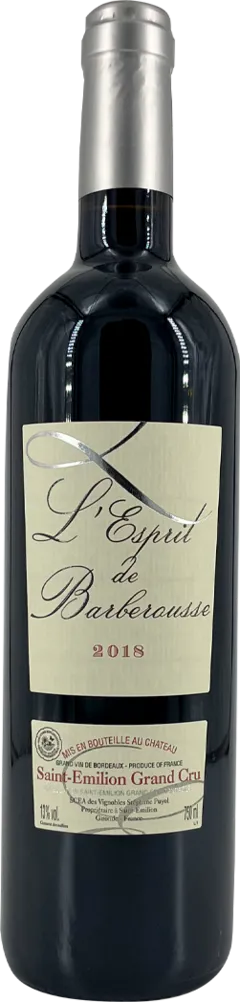 photo du vin l’Esprit de Barberousse 2019 Saint Emilion Grand Cru