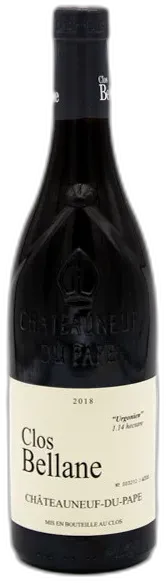 vue du vin Clos Bellane Urgonien Rouge Chateauneuf du Pape 2020