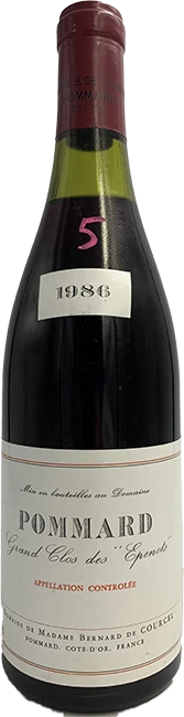 photo Pommard 1er Cru Grand Clos des Epenots Rouge 1986 Domaine de Madame Bernard de Courcel