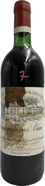 photo Saint Emilion Grand Cru Chateau Jacques Blanc Rouge 1982