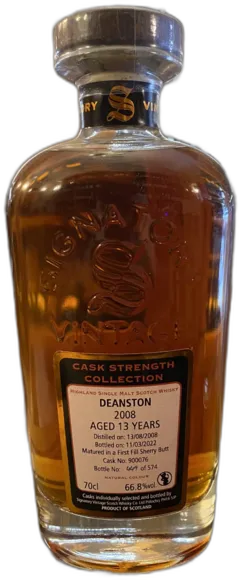photo du vin Deanston 13 Ans S.v 66 8 Single Malt Whisky, Ecosse Highlands