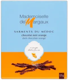 photo Mademoiselle de Margaux Sarments du Médoc Chocolat Noir Orange, 125 gr