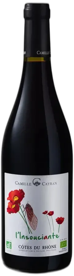 photo Côtes du Rhône Rouge l' Insouciante 2022 Cave de Cairanne Camille Cayran
