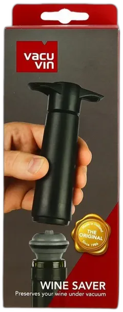 image du vin Pompe à Vin Noir 2 Bouchons Vacuvin
