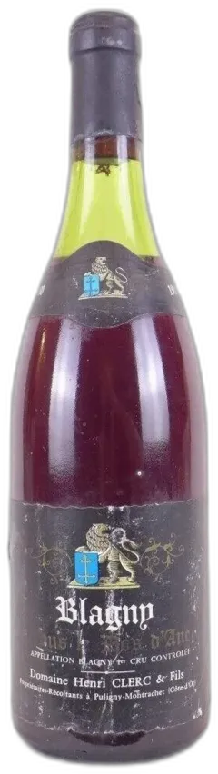 image du vin 1980 Blagny Henri Clerc Premier Cru Sous le Dos d’Ane b1 Rouge Bourgogne