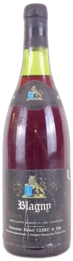 image du vin 1980 Blagny Henri Clerc Premier Cru Sous le Dos d’Ane Rouge Bourgogne