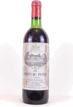 photo 1981 Saint-Estèphe Château Pomys Cru Bourgeois Rouge Bordeaux