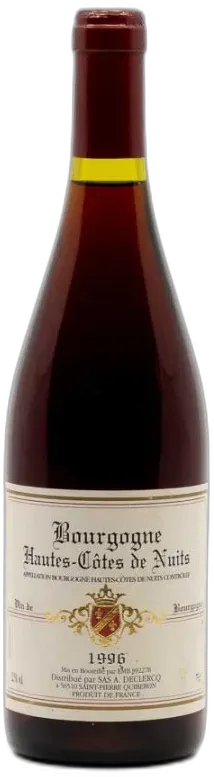 photo du vin Declercq Hautes Côtes de Nuits 1996
