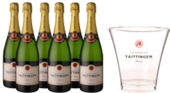 photo Lot de 6 Champagnes Taittinger Brut Réserve 1 Seau À Champagne