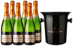 image du vin Lot de 6 Champagnes Charles Mignon Blanc de Blancs Extra-Brut 1 Seau à Champagne