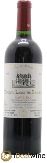 photo Château Lamothe Bergeron Cru Bourgeois 2000