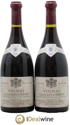 photo Volnay 1er Cru Clos des Chênes Château de Meursault 1993