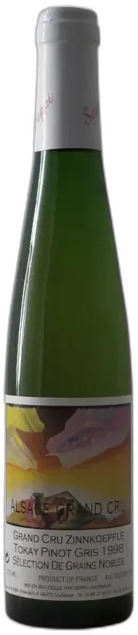 photo Tokay Pinot Gris Grand Cru Zinnkoepfle Sélection de Grains Nobles Seppi Landmann 1998 Demie