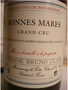photo Bonnes Mares Grand Cru 2010 Bruno Clair