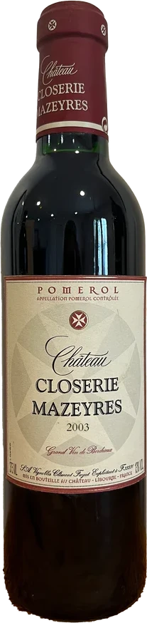 photo Château Closerie de Mazeyres 2003 Bouteille Pomerol