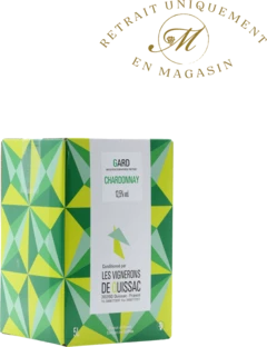 photo Bag in Box de Chardonnay Igp Gard 5 Litres les Vignerons de Quissac