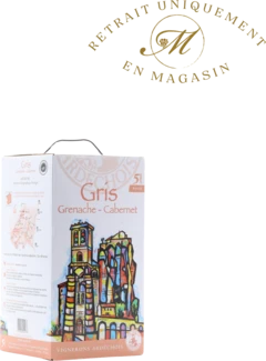 photo Bib 5 Litres Gris d’Ardèche Grenache Cabernet les Vignerons Ardéchois