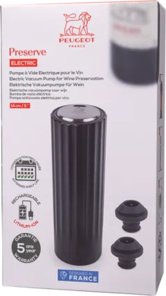 illustration du vin Peugeot Pompe à Vide Électrique "Preserve"