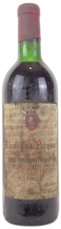 photo 1970 Saint-Émilion Château de Pressac Grand Cru Rouge Bordeaux