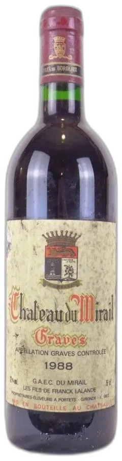 photo 1988 Graves Château du Mirail Rouge Bordeaux
