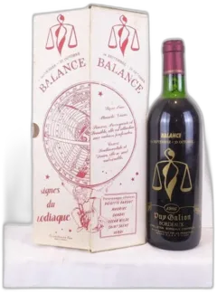 photo 1986 Bordeaux Puy Galion Cuvée Signe Zodiaque Balance Rouge Bordeaux