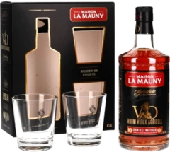 photo Maison la Mauny Rhum Ambre Agricole vo 40 2 Verres