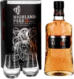 photo Highland Park 12 Ans Scotch Whisky 40 2 Verres