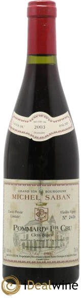 photo Pommard 1er Cru le Clos Blanc Vieilles Vignes Michel Saban 2003