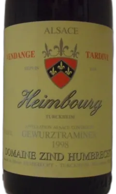 photo Domaine Zind Humbrecht Gewurztraminer Heimbourg Vendanges Tardives 1998 Alsace France